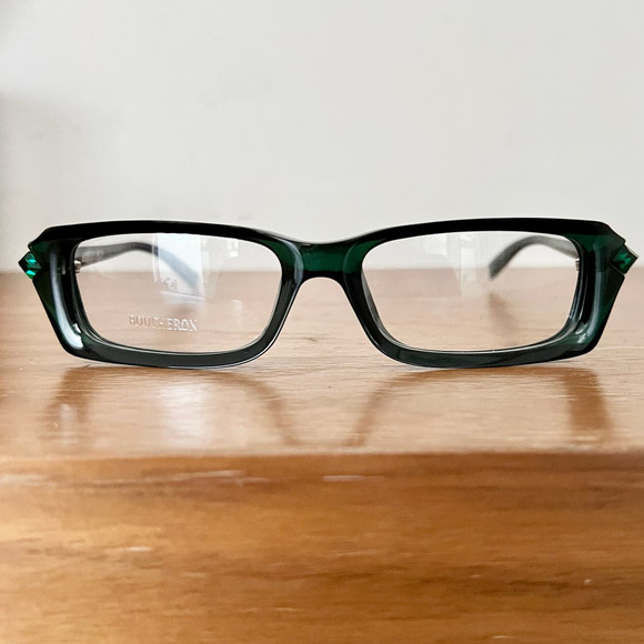 NWT Boucheron Rectangle Shape BOU 3 Optical Eyeglass frames Green Women's - Picture 3 of 11